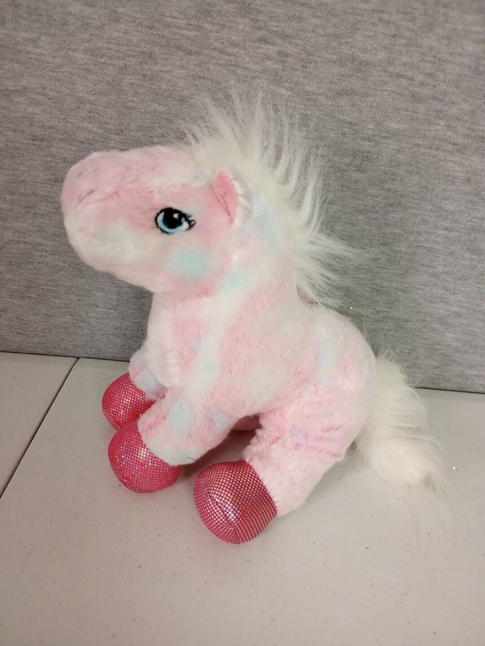 Ganz Webkinz Pink White Pony Horse Plush Stuff Animal HM117 8" No Code